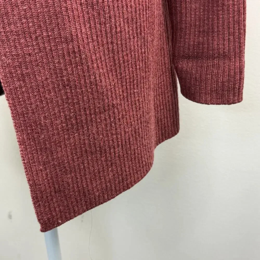 Brooks Brothers 346 Teracotta Open Cardigan Size S Merino Wool Ribbed